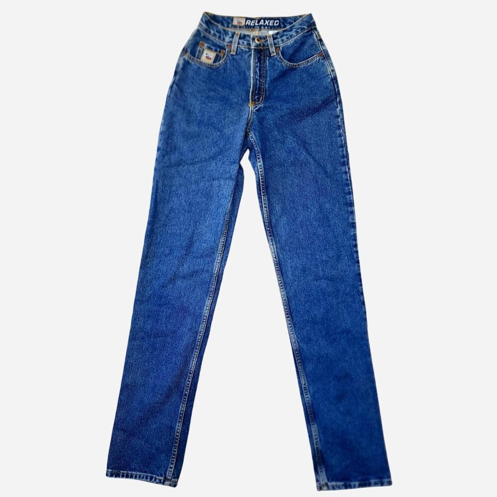 Cruel Girl vintage high-waisted straight relaxed fit blue jeans - size 0 long